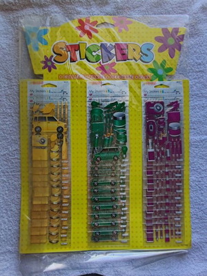Stickers new, pack of 3 designs with 12 pieces each