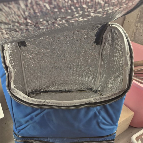 Insulated Cooler Bag 2-Compartment Blue like new, portable 35x25x15 cm