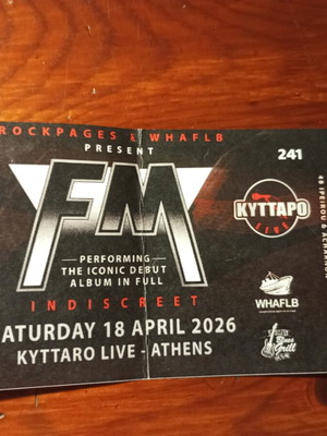 FM εισιτήριο συναυλίας μεταχειρισμένο, 18 Απριλίου 2026