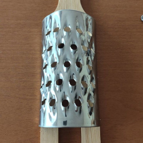 Grater stainless steel with wooden handle new