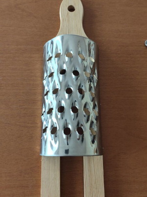 Grater stainless steel with wooden handle new