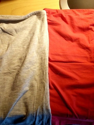 Two esmara strapless tops new, size Large, gray and red