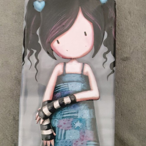 Gorjuss Santoro's metal pencil case used with wear marks
