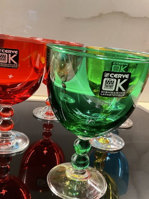 CERVE Deep Ice Cream Bowls Set of 6, Like New, Multicolored Glass