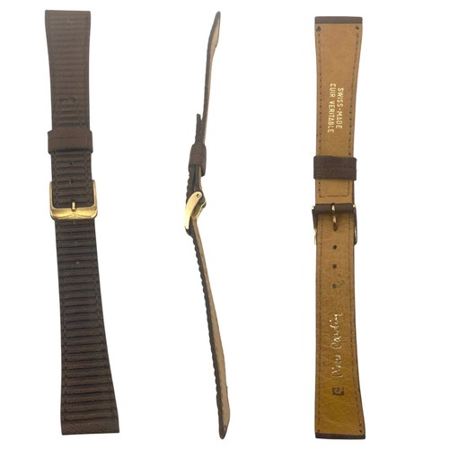 Longines leather watch strap new 18mm brown men's