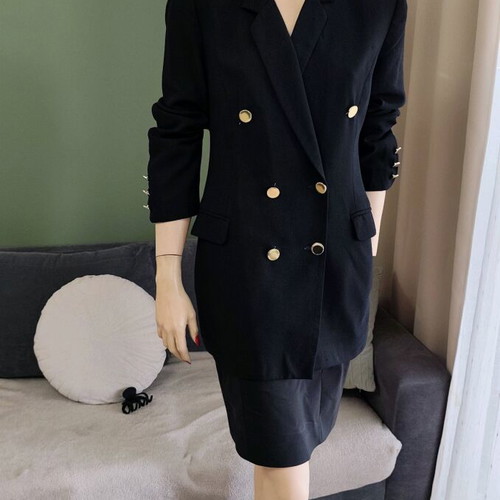 Lola double-breasted wool blazer used, black, size 38