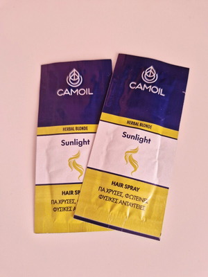 Camoil Sunlight hair spray samples pack of 2 new