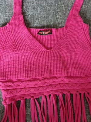 Crop top φούξια ελαφρώς φορεμένο Chic one size