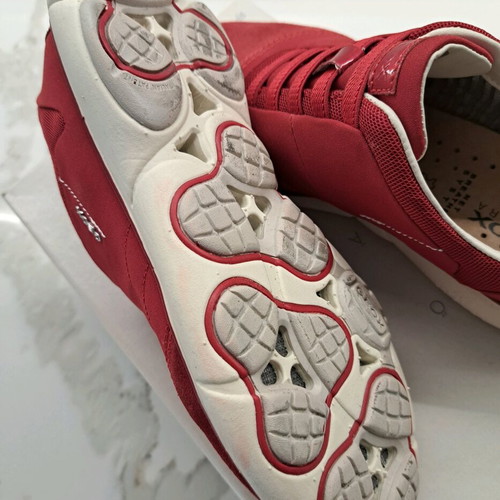 Geox children's shoes size 36 new, leather and fabric, red