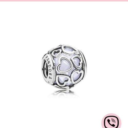 Pandora Charm Open Your Heart with Lilac Crystal, like new