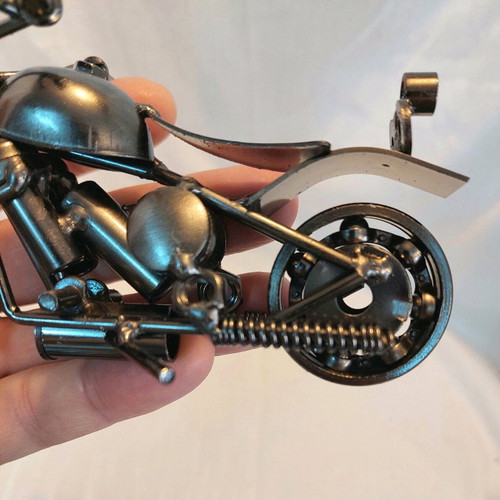 Metal sculpture motorcycle new 17 x 10 cm