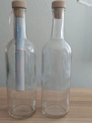 Μπουκάλια γυάλινα 200ml καινούργια, σετ 75 τεμαχίων με φελλό