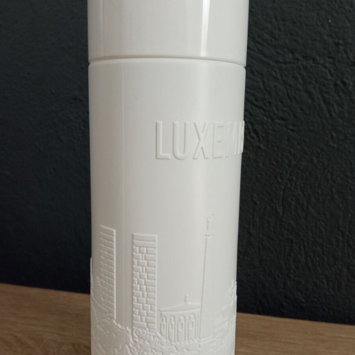 Lux-Airport Luxemburg Airport water bottle like new, white reusable