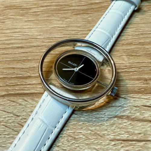 Buler Vintage wristwatch used, women's manual with new leather strap
