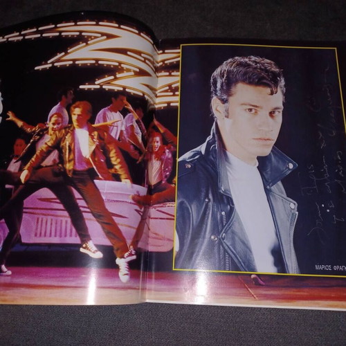 Grease theatrical program signed by Marios Frangoulis like new