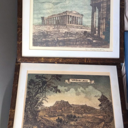 Engraving paintings like new, set of 2 pieces