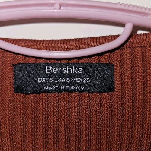 Bershka short-sleeve shirt terracotta like new, size S