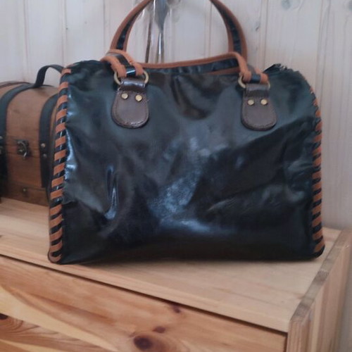Carpisa handbag black and brown, like new with suede details