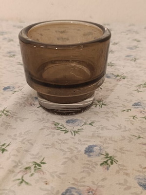 Ikea Glansig vintage smoked quartz glass candle holder