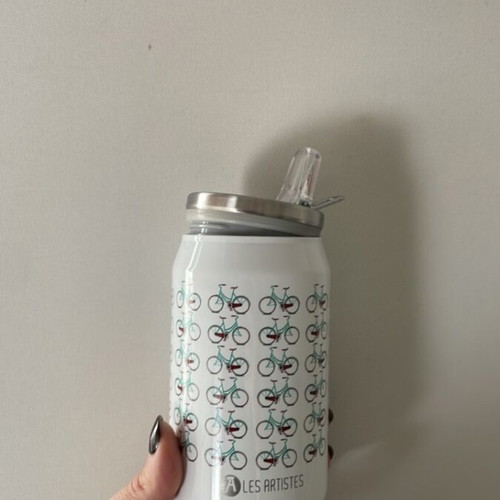A LES ARTISTE thermos like new, medium size with bicycles