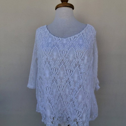 Sheer white blouse size L like new