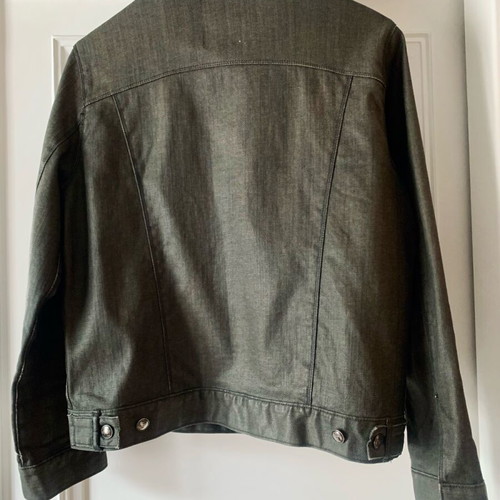 Obey waxed jean jacket used, green, size M