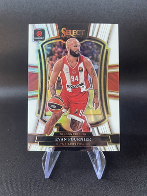 Evan Fournier 2025-26 Panini Select EuroLeague Premier Level White Prizm Parallel κάρτα σαν καινούργιο