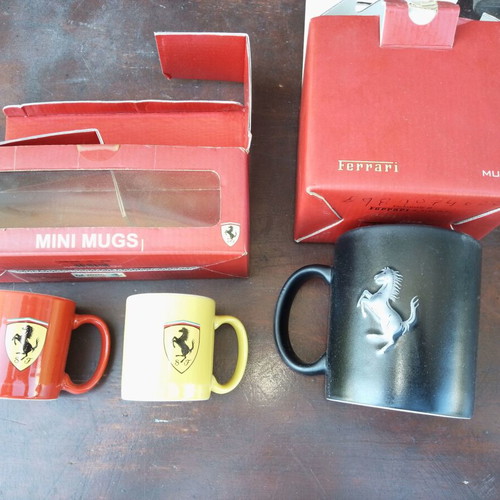 Ferrari collector mugs new, set of mini and regular cups