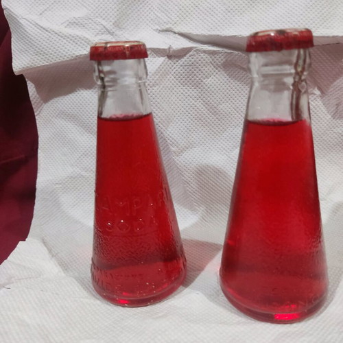 Campari Soda bottles used vintage for decoration