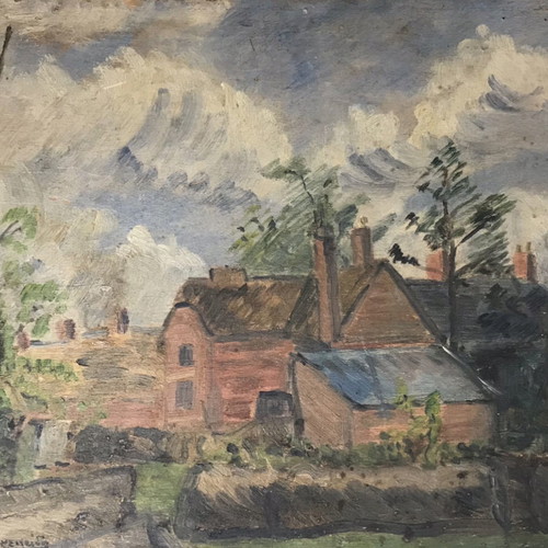 Nikos Ferekeidis painting used, oil on wood