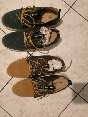 Παπούτσια ανδρικά-παιδικά καινούργια, νούμερο 41, μπεζ και πράσινα