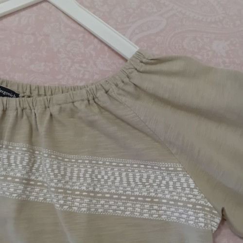 Julia Bergovich summer blouse beige size S new, 100% cotton