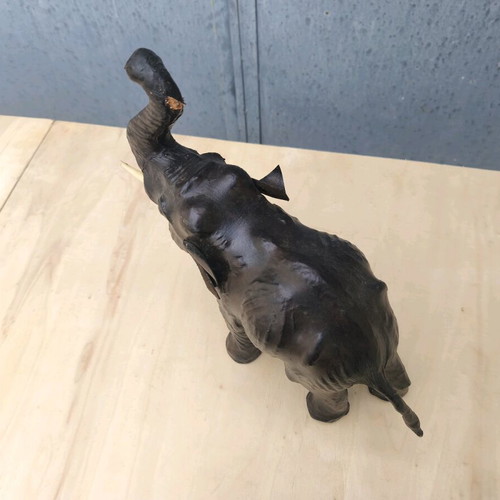 Leather elephant figurine used, from the 60s-70s