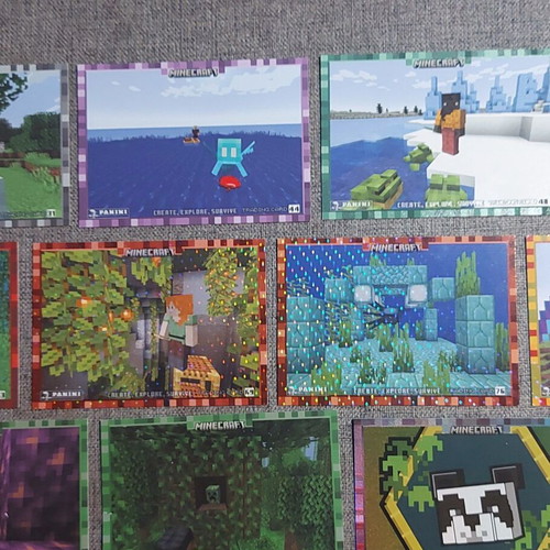 Lot of 13 Panini Minecraft Create, Explore, Survive 2023 cards new