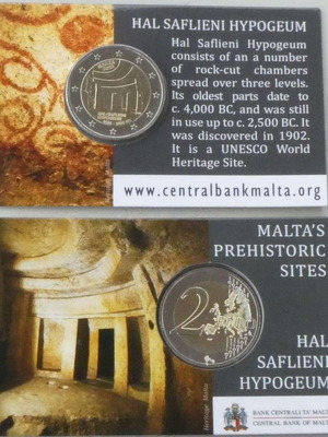 SAC Μάλτα 2 Ευρώ 2022 UNC Ħal Saflieni (coincard)