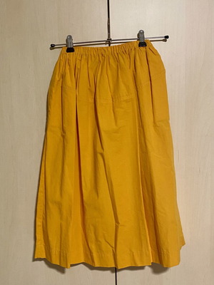 Zara cotton skirt new, yellow and orange, elastic waist, pockets