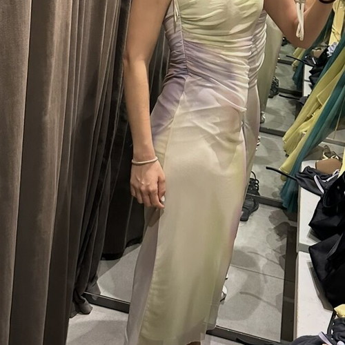 Zara wedding guest dress like new, colorful pastel shades