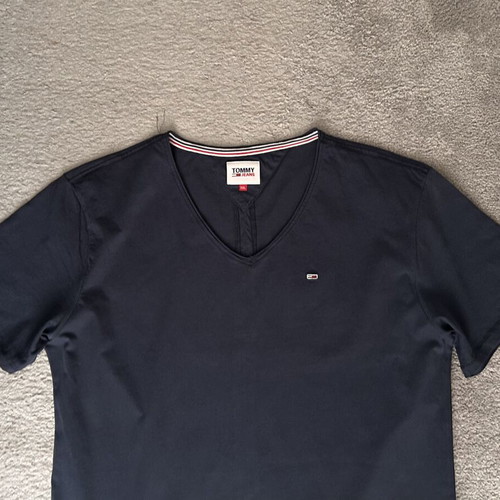 Tommy Hilfiger T-shirt Jersey V-neck Black Iris men's XXL