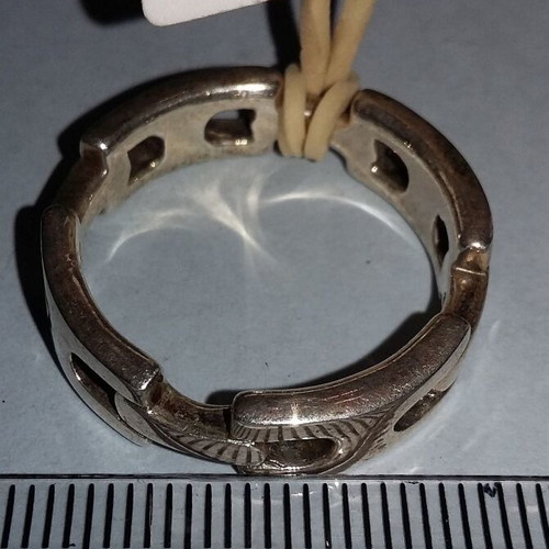 Silver ring 925 new, black and silver