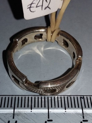Silver ring 925 new, black and silver