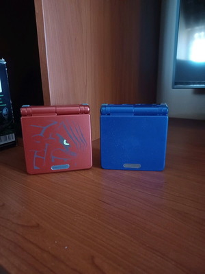 Nintendo Advance SP Groudon корпус нов с подарък оригинален син корпус