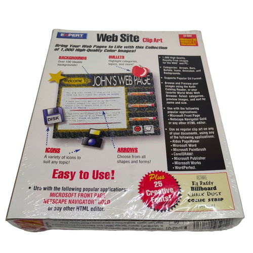 Vintage Web Site Clip Art software new for Windows 95, 3.1, Macintosh