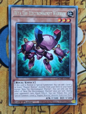 Beta The Electromagnet Warrior κάρτα Yu-Gi-Oh! σαν καινούργιο