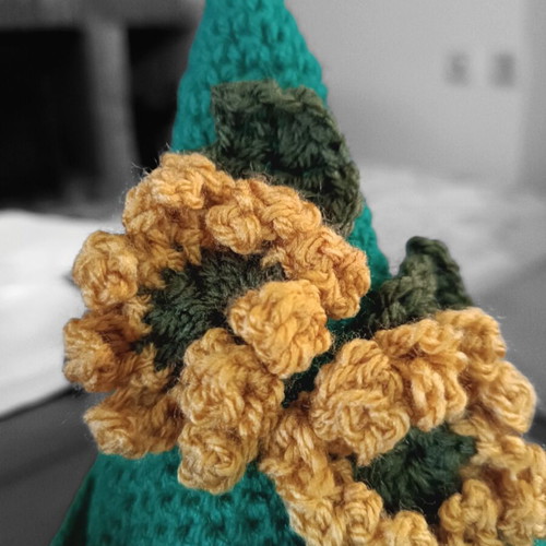 Handmade knitted gnome decorative with cotton and acrylic yarn new