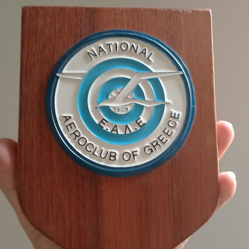 Wooden shield used, Aeroclub of Greece commemorative 1928