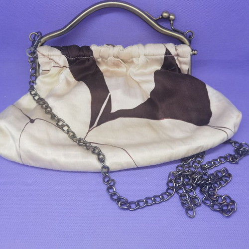 Silk women's bag used with metal chain strap