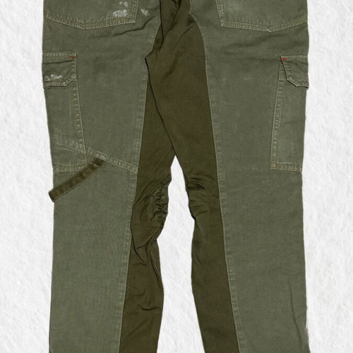 Vintage Cargo Pants Olive Green with Save the Planet Embroidery like new