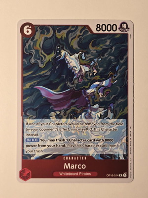 Marco One Piece Card Game OP16-014 Rare like new