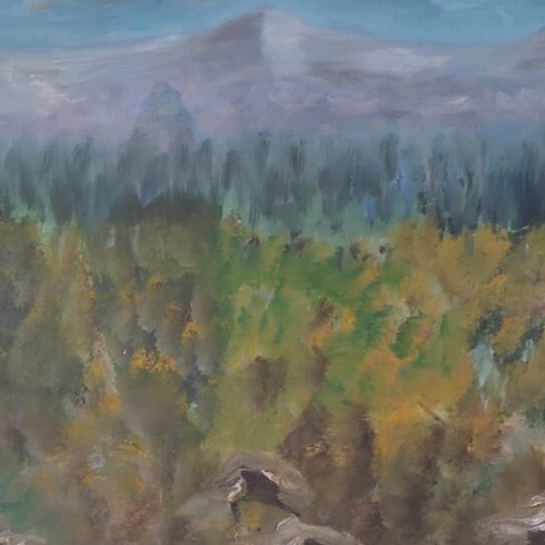 Signed painting used with embossed texture 104x53cm