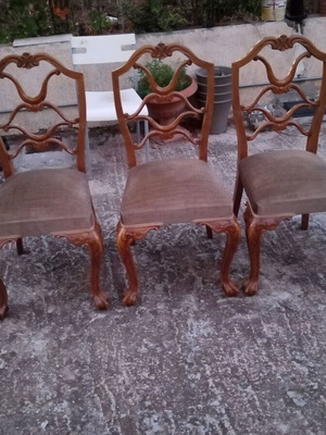 Καρέκλες vintage εποχής Grannys με λιονταρίσια πόδια, σετ 3